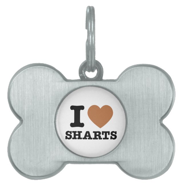 I Heart Sharts ID-bricka Husdjur (Framsidan)
