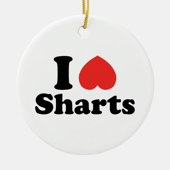 I Heart Sharts Julgransprydnad Keramik (Framsidan)
