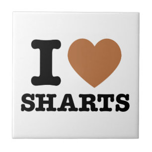 I Heart Sharts Kakelplatta