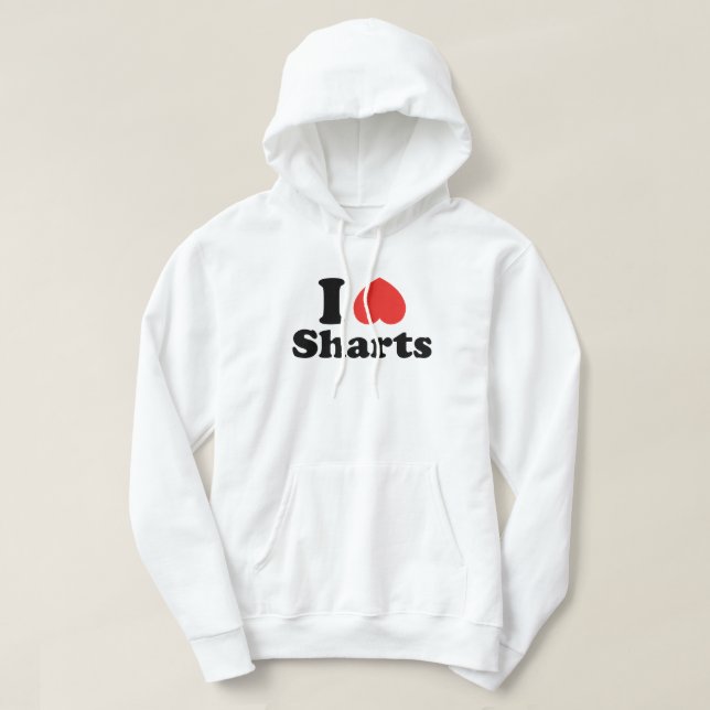 I Heart Sharts Sweatshirt Med Luva (Design framsida)