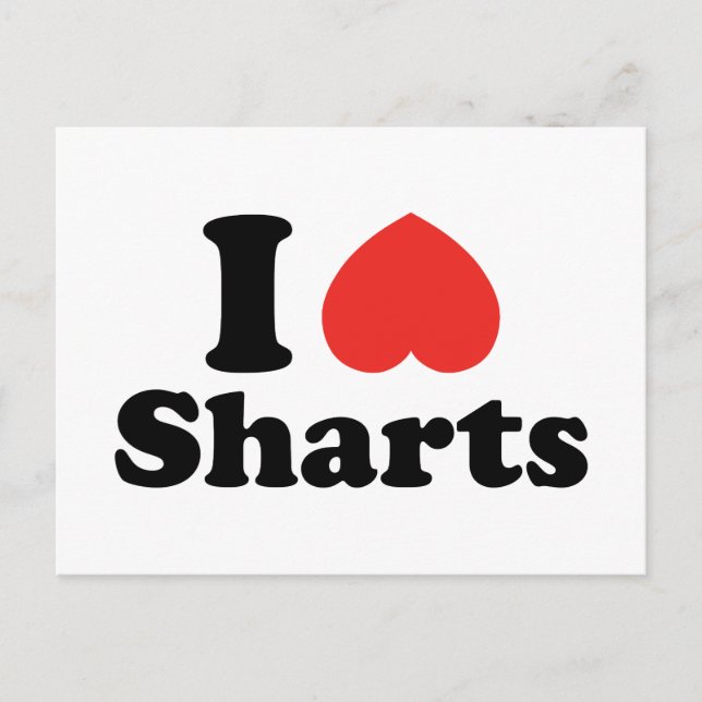 I Heart Sharts Vykort (Framsida)