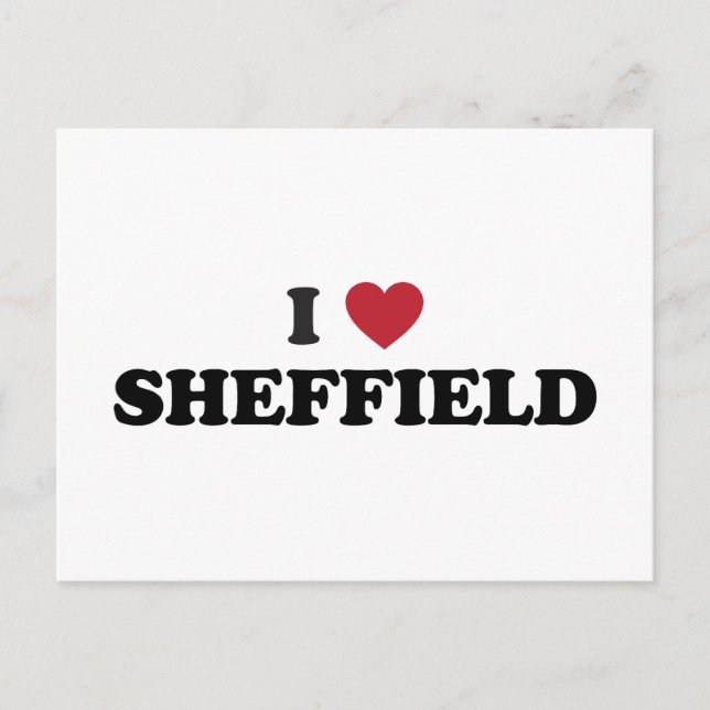 I Heart Sheffield Underbar Britain Vykort (Framsida)