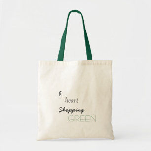 "I Heart Shopping Grönt" Tote Bag/Matkasse Tygkasse