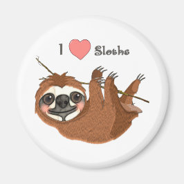 I Heart Sloths Baby djur Magnet