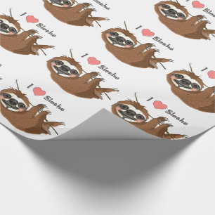 I Heart Sloths Baby djur Presentpapper