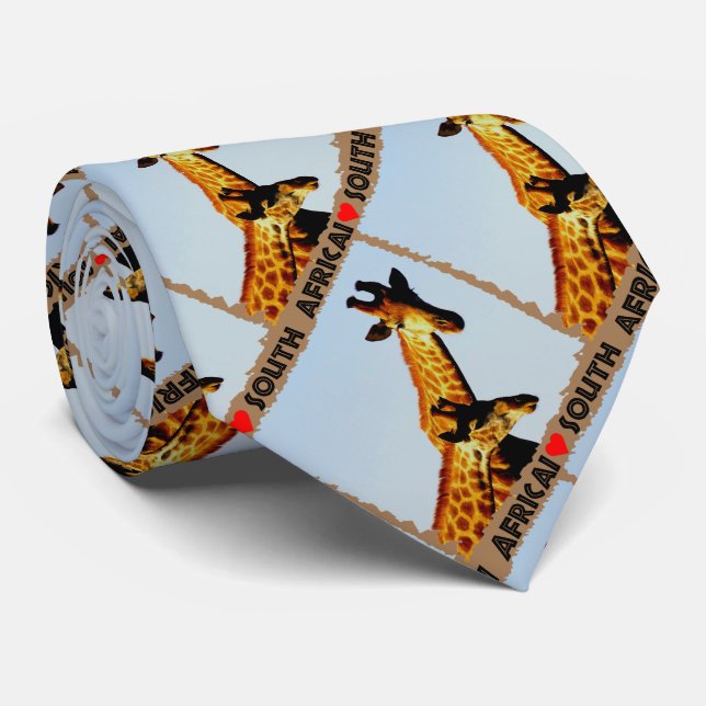I Heart South Afrika Blå himmel Giraffes Slips (Rullad)