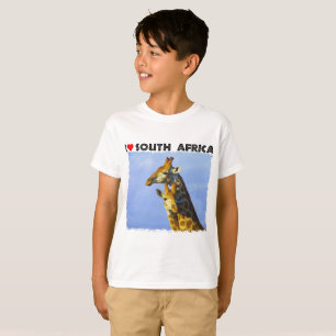 I Heart South Afrika Blå himmel Giraffes T Shirt