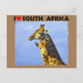 I Heart South Afrika Blå himmel Giraffes Vykort