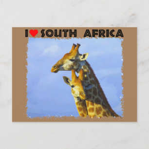 I Heart South Afrika Blå himmel Giraffes Vykort