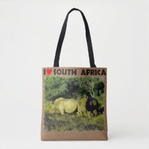 I Heart South Afrika Rhino Couple Tygkasse