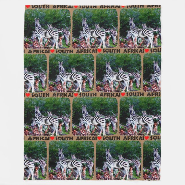 I Heart South Afrika Zebra Aloe Fleecefilt (Framsidan)