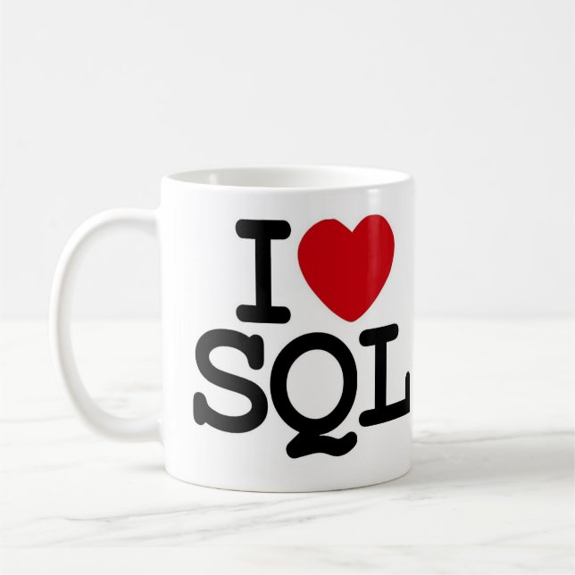 I_heart_SQL Kaffemugg (Vänster)