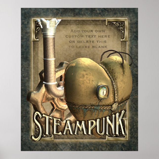 I Heart Steampunk Anpassningsbar Poster (Framsidan)