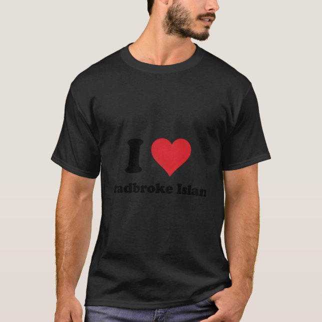 I Heart Stradbroke Island Kärlek Australien Aussie T Shirt (Framsida)