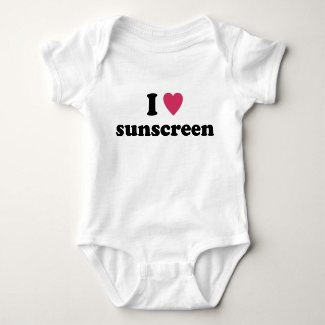 I Heart Suncreen Baby Tee Shirt (Framsida)