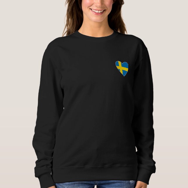 I Heart Sweden  Fun Swedish Flag Heart T Shirt (Framsida)