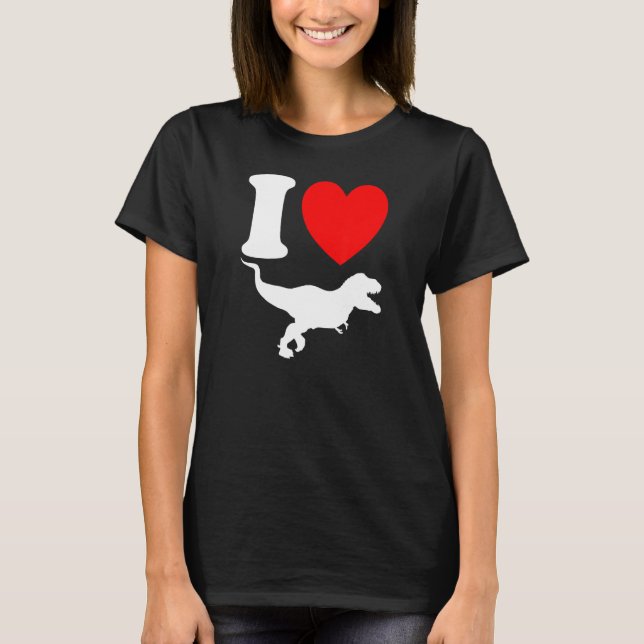 I Heart T Rex   Dinosaur  Tyrannosaurus Rex Love T Shirt (Framsida)