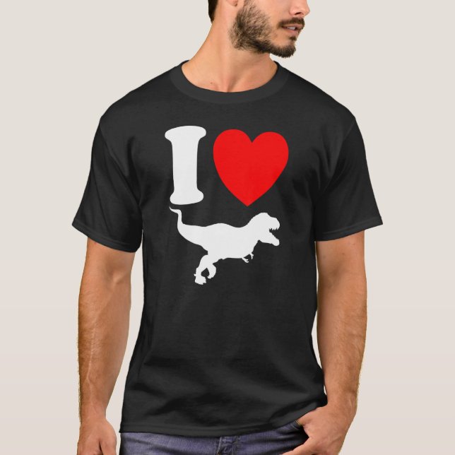 I Heart T Rex   Dinosaur  Tyrannosaurus Rex Love T Shirt (Framsida)