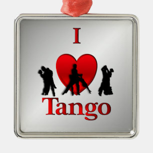 I Heart Tango Dance Julgransprydnad Metall