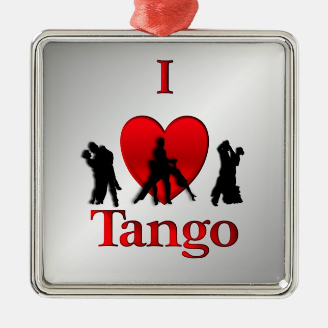 I Heart Tango Dance Julgransprydnad Metall (Framsidan)