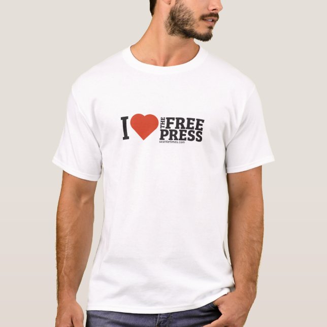 I Heart the Free Press Men's T-Shirt (Framsida)