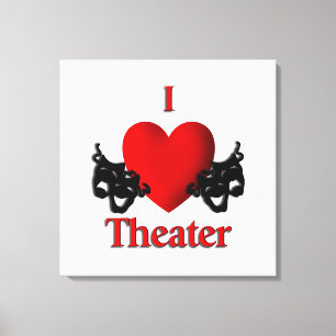 I Heart Theater Canvastryck