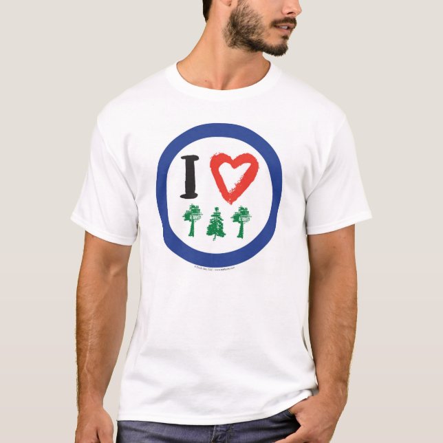 I (Heart) Träd Tee Shirt (Framsida)