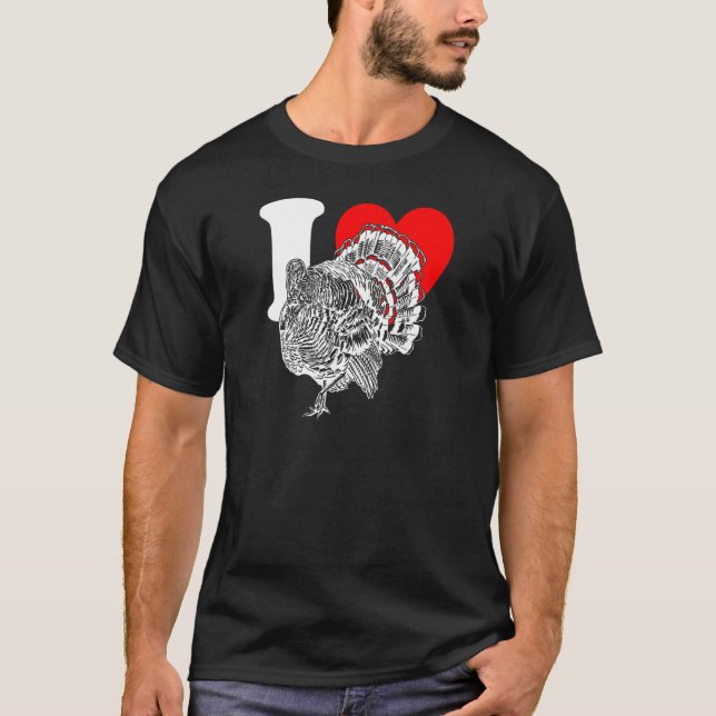 I Heart Turkey - Funny I Love Turkey, Funny Turkey T Shirt (Framsida)