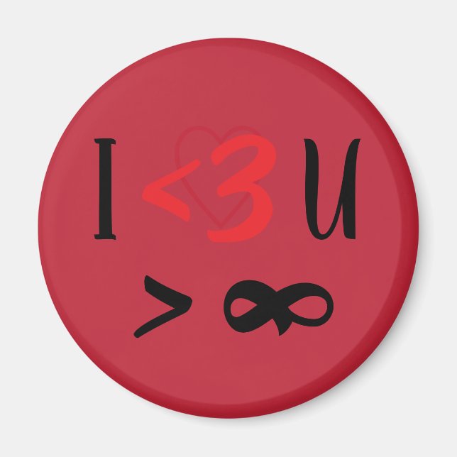 I Heart U More Than Infinity Magnet (Framsidan)