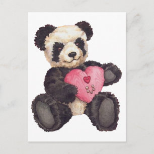 I Heart U Panda Vykort