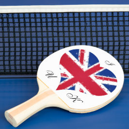 I Heart UK England British Flagga Pingisracket