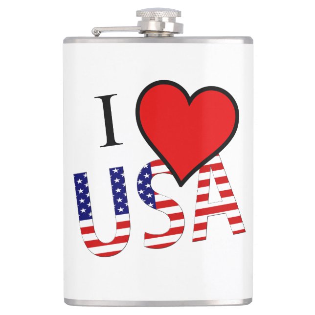 I Heart USA överlägg platt Fickplunta (Framsidan)