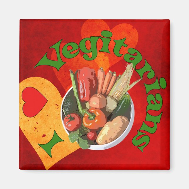 I Heart Vegetarians Magnet (Framsidan)