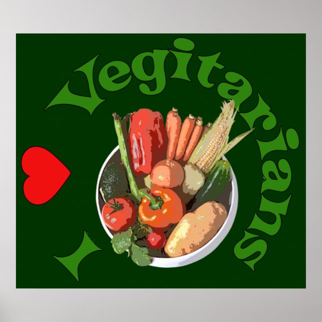 I Heart Vegetarians Poster (Framsidan)