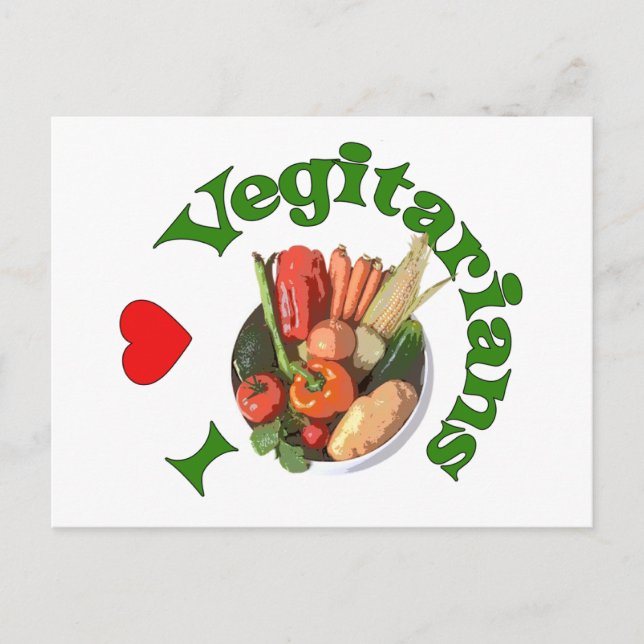 I Heart Vegetarians Vykort (Framsida)