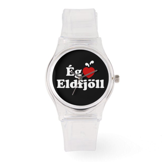 I Heart-Vulkaner (Kärlek) [Ég Elska Eldfjöll] Armbandsur (Framsida)