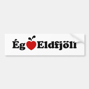 I Heart-Vulkaner (Kärlek) [Ég Elska Eldfjöll] Bildekal