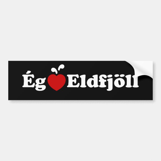 I Heart-Vulkaner (Kärlek) [Ég Elska Eldfjöll] Bildekal (Framsidan)