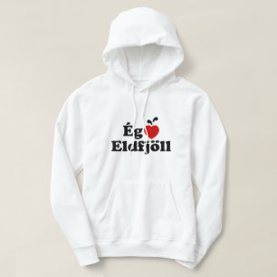 I Heart-Vulkaner (Kärlek) [Ég Elska Eldfjöll] Hoodie