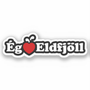 I Heart-Vulkaner (Kärlek) [Ég Elska Eldfjöll] Klistermärken