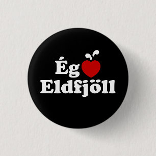 I Heart-Vulkaner (Kärlek) [Ég Elska Eldfjöll] Knapp