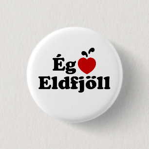 I Heart-Vulkaner (Kärlek) [Ég Elska Eldfjöll] Knapp