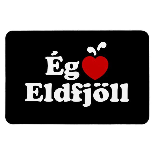 I Heart-Vulkaner (Kärlek) [Ég Elska Eldfjöll] Magnet (Horisontell)
