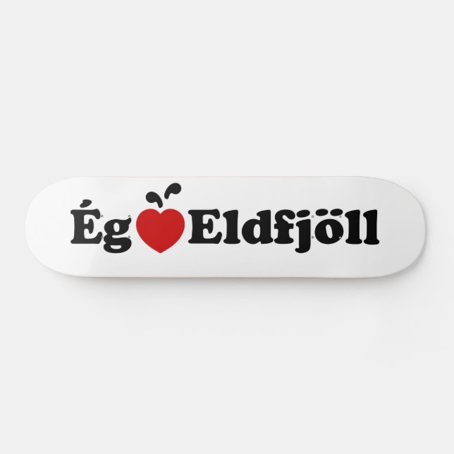 I Heart-Vulkaner (Kärlek) [Ég Elska Eldfjöll] Mini Skateboard Bräda 18,5 Cm (Horz)
