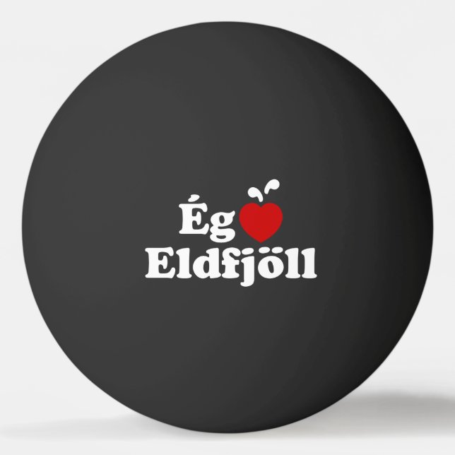 I Heart-Vulkaner (Kärlek) [Ég Elska Eldfjöll] Pingisboll (Framsidan)