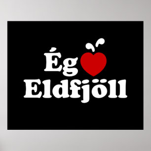 I Heart-Vulkaner (Kärlek) [Ég Elska Eldfjöll] Poster
