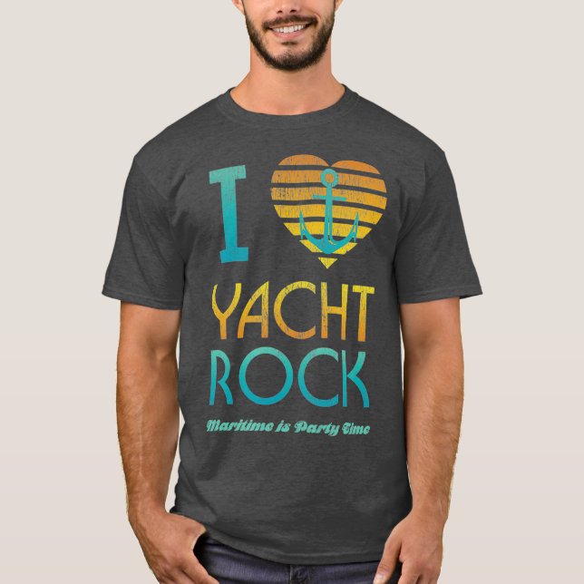 I Heart Yacht Rock Drinking  Maritime  Party T Shirt (Framsida)
