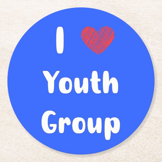 I Heart Youth Group Papper Underlägg Rund (Framsidan)