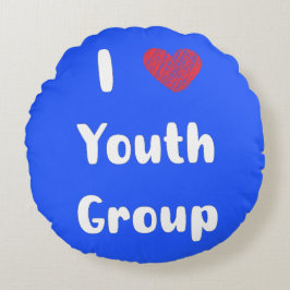 I Heart Youth Group Round Pillow Rund Kudde