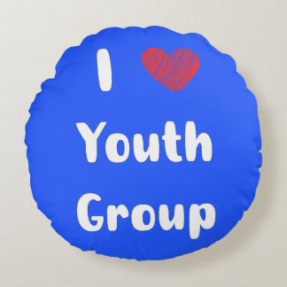 I Heart Youth Group Round Pillow Rund Kudde